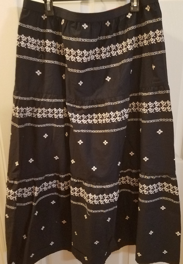 NWT Tommy Hilfiger Blue and White All Cotton Pull On Maxi Skirt